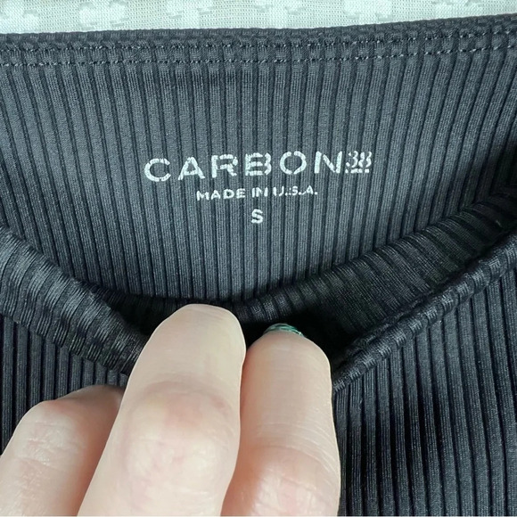 Carbon38 Black Ribbed High Rise Leggings - Picture 5 of 5